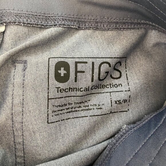 FIGS Livingston Basic Scrub Straight Leg Medical Pants Heather Denim XS PETITE - Picture 8 of 10
